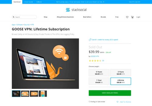 
                            10. Today's Deal on GOOSE VPN: Lifetime Subscription | StackSocial