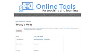 
                            2. Today's Meet – Online Tools for Teaching & Learning - UMass Blogs