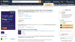 
                            5. TOEFL iBT Prep Plus 2018-2019: 4 Practice Tests + Proven ... - Amazon
