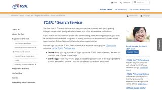 
                            7. TOEFL iBT: Search Service - ETS.org