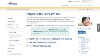 
                            3. TOEFL iBT: Test Questions - ETS.org