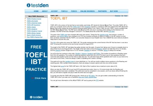 
                            9. TOEFL IBT - TestDEN