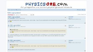 
                            8. TOEFL Login problem? - Physics GRE Discussion Forums