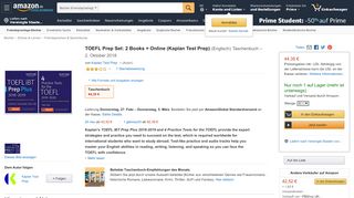 
                            6. TOEFL Prep Set: 2 Books + Online (Kaplan Test Prep): Amazon.de ...
