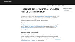 
                            4. Toegang verlenen tot Azure SQL Database en SQL Data Warehouse ...