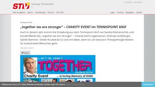 
                            5. „together we are stronger“ – CHARITY EVENT im TENNISPOINT ANIF ...