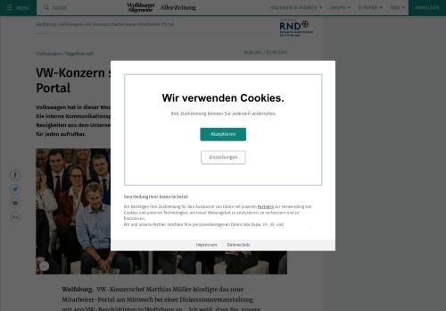
                            9. together.net - VW-Konzern startet neues Mitarbeiter-Portal – WAZ/AZ ...