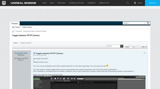 
                            11. Toggle between FP/TP Camera - Unreal Engine Forums
