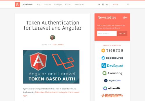 
                            11. Token Authentication for Laravel and Angular - Laravel News