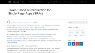 
                            6. Token Based Authentication for Single Page Apps (SPAs) - Stormpath