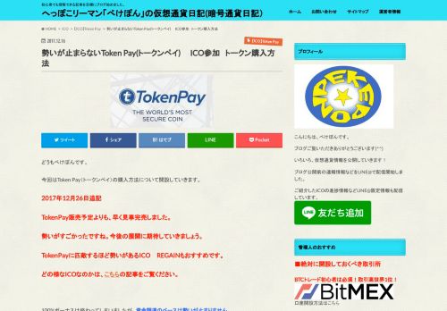 
                            4. 勢いが止まらないToken Pay(トークンペイ) ICO参加 トークン購入方法