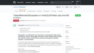 
                            3. TokenMismatchException in VerifyCsrfToken.php line 68: · Issue ...