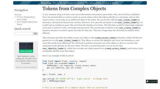 
                            4. Tokens from Complex Objects — flask-jwt-extended 3.17.0 ...