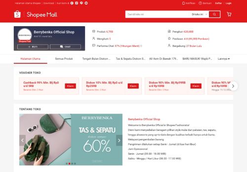 
                            12. Toko Online Berrybenka Official Shop | Shopee Indonesia