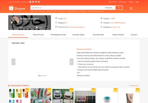 
                            9. Toko Online Mazaya Cosmetics | Shopee Indonesia