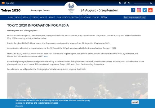 
                            13. Tokyo 2020 - Media information - International Paralympic Committee