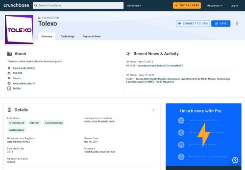 
                            8. Tolexo | Crunchbase