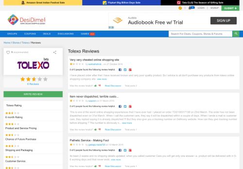 
                            2. Tolexo Reviews, Tolexo.com online shopping reviews, Rating, Fraud ...