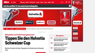 
                            6. Tolle Preise gewinnen: Tippen Sie den Helvetia Schweizer Cup - Blick