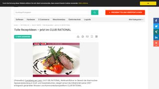 
                            9. Tolle Rezeptideen – jetzt im CLUB RATIONAL - RATIONAL AG ...
