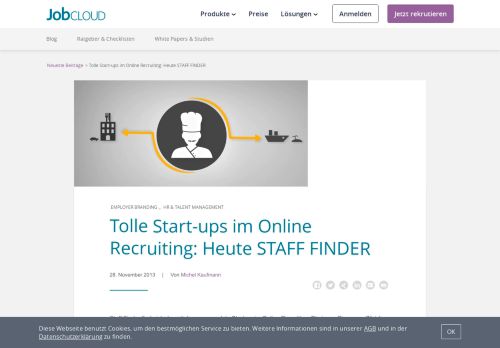 
                            10. Tolle Start-ups im Online Recruiting: Heute STAFF FINDER - JobCloud