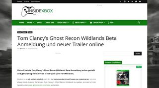 
                            9. Tom Clancy's Ghost Recon Wildlands Beta Anmeldung und neuer ...