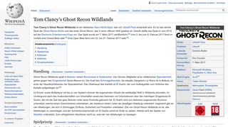 
                            12. Tom Clancy's Ghost Recon Wildlands – Wikipedia