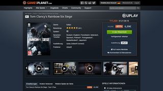 
                            8. Tom Clancy's Rainbow Six Siege [Uplay] für PC online kaufen