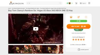 
                            12. Tom Clancy's Rainbow Six: Vegas US Xbox 360/XBOX ONE CD Key ...