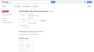 
                            10. Tom Cringle's log. In two volumes, etc - Google Books Result