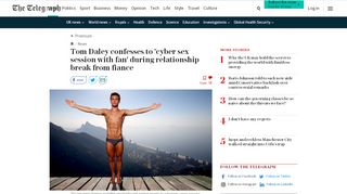 
                            12. Tom Daley confesses to 'cyber sex session with fan' during ...