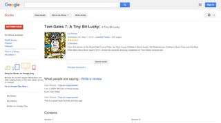 
                            4. Tom Gates 7: A Tiny Bit Lucky: A Tiny Bit Lucky