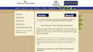 
                            5. Tom Thumb Signup - THE ALS LIVING FUND