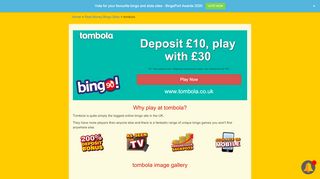 
                            6. Tombola bingo - Deposit £10, Play With £30 - Play free bingo games ...