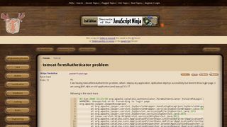 
                            4. tomcat formAutheticator problem (Tomcat forum at Coderanch)