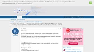 
                            3. Tomcat: maximale Anmeldeversuche einschränken (funktioniert nicht ...