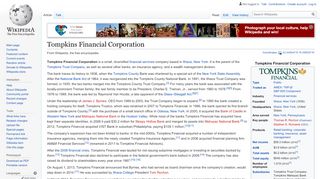 
                            9. Tompkins Financial Corporation - Wikipedia