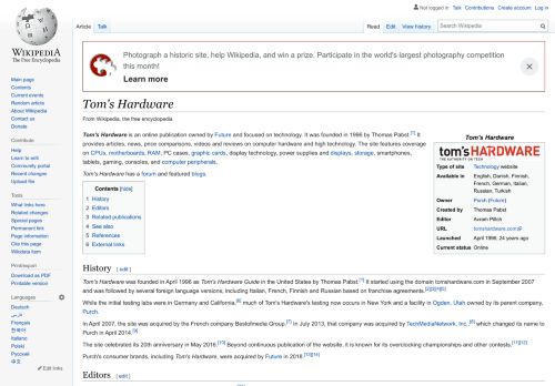 
                            12. Tom's Hardware - Wikipedia