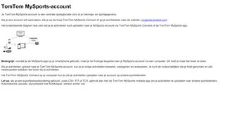 
                            4. TomTom MySports-account