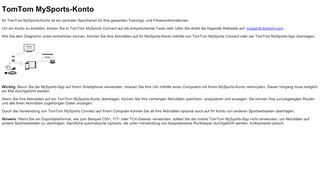 
                            6. TomTom MySports-Konto