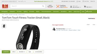 
                            10. TomTom Touch Fitness Tracker (Small, Black) 1AT0.001.00 B&H