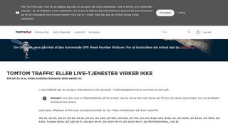 
                            10. TomTom Traffic eller LIVE-tjenester virker ikke - Startside for support
