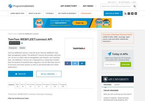 
                            11. TomTom WEBFLEET.connect API | ProgrammableWeb