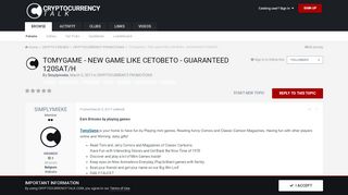 
                            5. Tomygame - New game like CetoBeto - Guaranteed 120sat/h ...