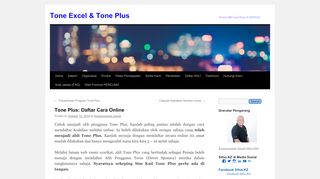 
                            7. Tone Plus: Daftar Cara Online | Tone Excel & Tone Plus