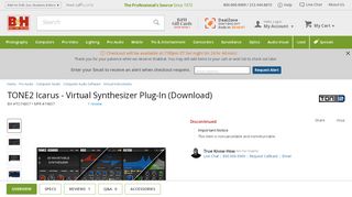 
                            7. TONE2 Icarus - Virtual Synthesizer Plug-In (Download) 74807 B&H