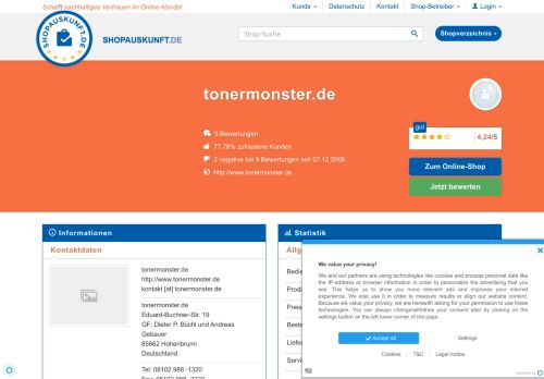 
                            7. tonermonster.de: Erfahrungen, Bewertungen, Meinungen