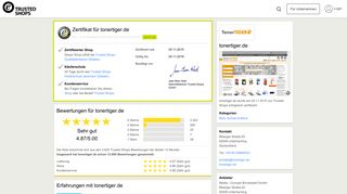 
                            4. tonertiger.de Bewertungen & Erfahrungen | Trusted Shops