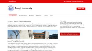 
                            11. Tongji University, China - China Admissions