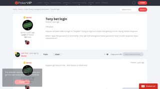 
                            4. Tony bet login - Forum - PokerVIP